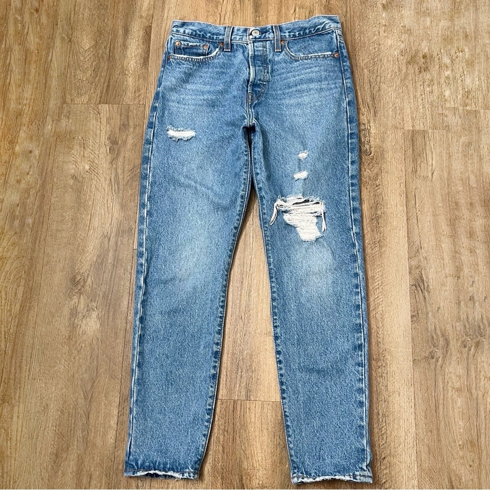 Levi’s Premium Womens Jean Wedgie Icon Athens Asleep Blue High Rise Sz 28 - Picture 4 of 12